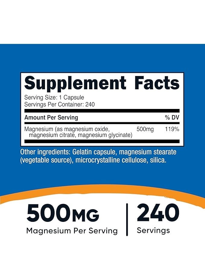 نوتريكوست، مركب المغنيسيوم، 500 ملغ، 240 كبسولة - Image 4